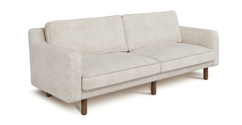 Klem Slim 3-Sitzer Sofa Groß Zylindrisch Holzbein - Naturgewebe