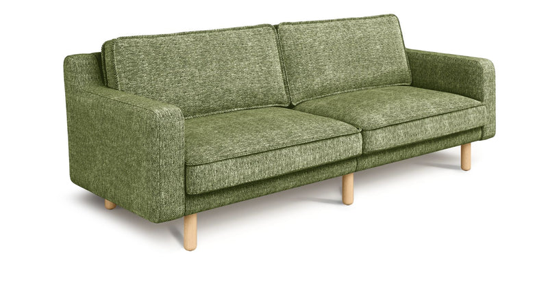 Klem Slim 3-Sitzer Sofa Groß Zylindrisch Holzbein - Naturgewebe