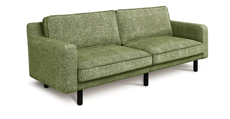 Klem Slim 3-Sitzer Sofa Groß Zylindrisch Holzbein - Naturgewebe