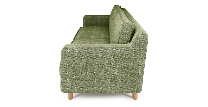 Klem Slim 3-Sitzer Sofa Groß Zylindrisch Holzbein - Naturgewebe