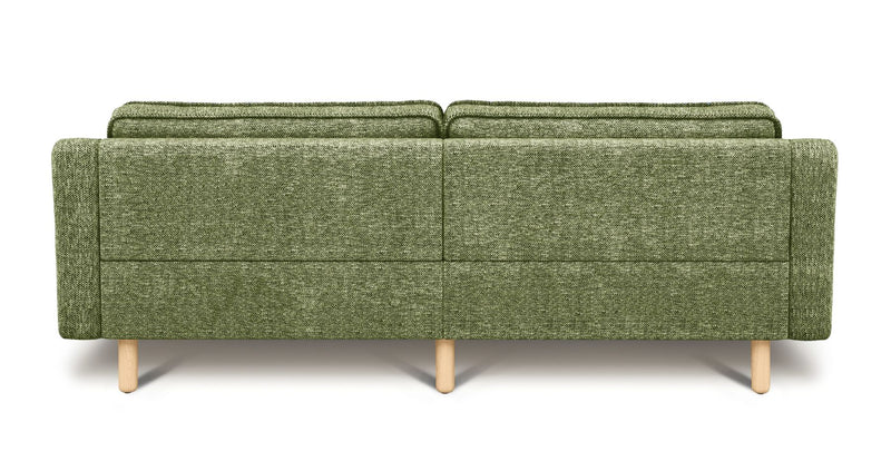Klem Slim 3-Sitzer Sofa Groß Zylindrisch Holzbein - Naturgewebe