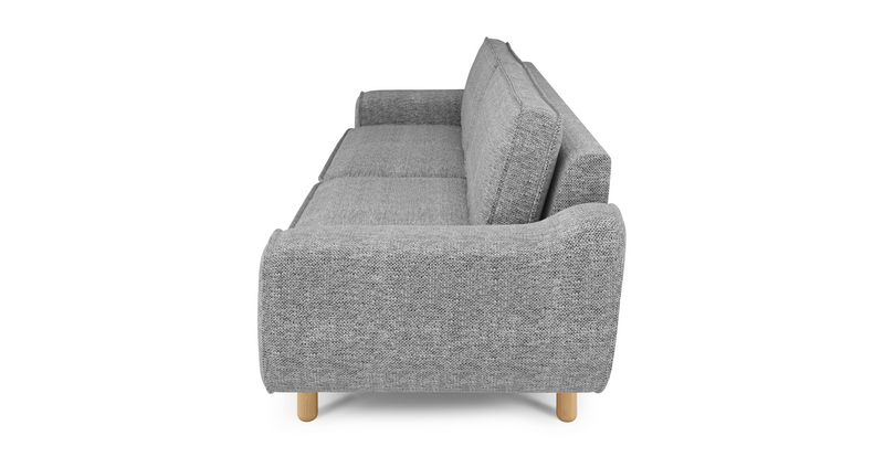 Klem 3 Seater Sofa Large Cylindrical Wooden Leg - Natural Fabric