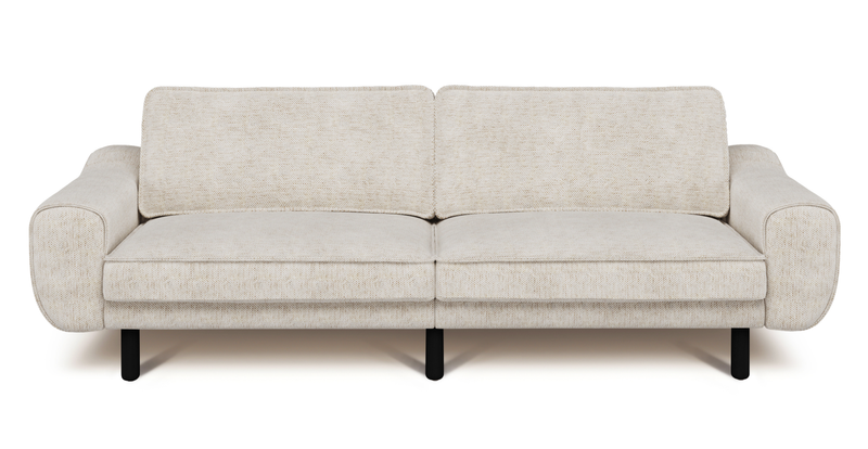 Klem 3-Sitzer Sofa Groß Zylindrisch Holzbein - Naturgewebe