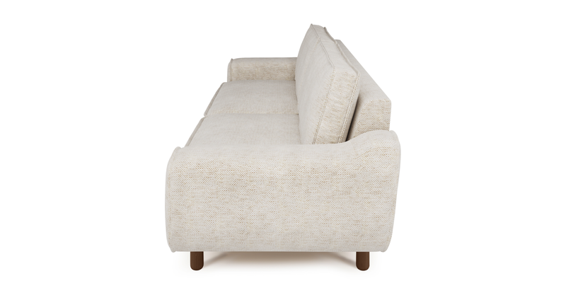 Klem 3 Seater Sofa Large Cylindrical Wooden Leg - Natural Fabric