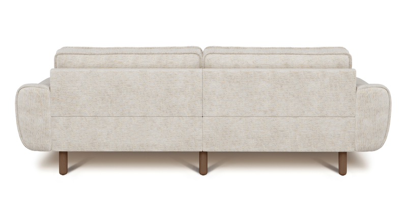 Klem 3 Seater Sofa Large Cylindrical Wooden Leg - Natural Fabric