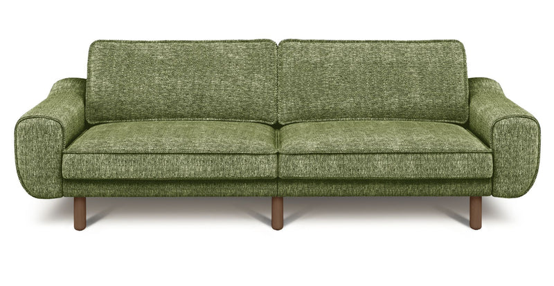Klem 3 Seater Sofa Large Cylindrical Wooden Leg - Natural Fabric