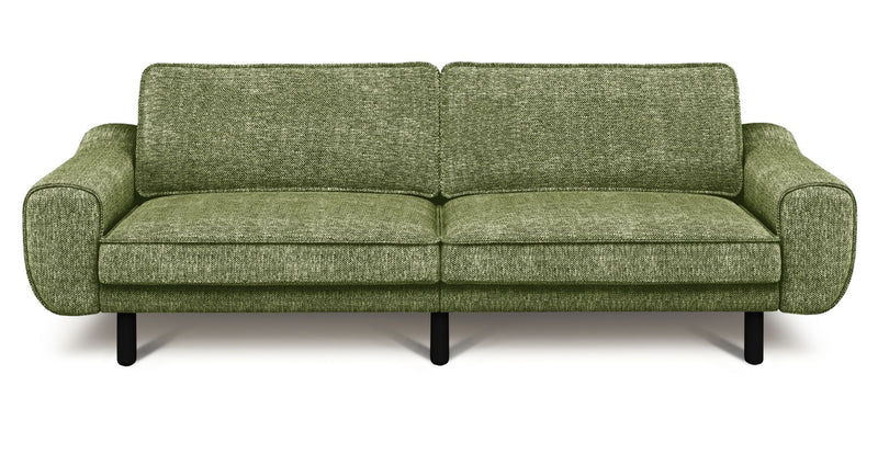 Klem 3 Seater Sofa Large Cylindrical Wooden Leg - Natural Fabric