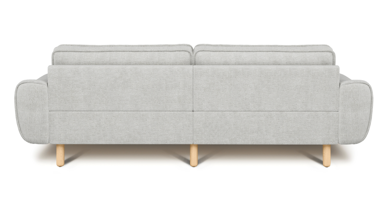 Klem 3 Seater Sofa Large Cylindrical Wooden Leg - Natural Fabric
