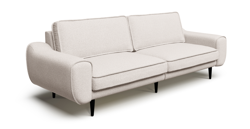 Klem 3 seater sofa large wooden leg - bouclé