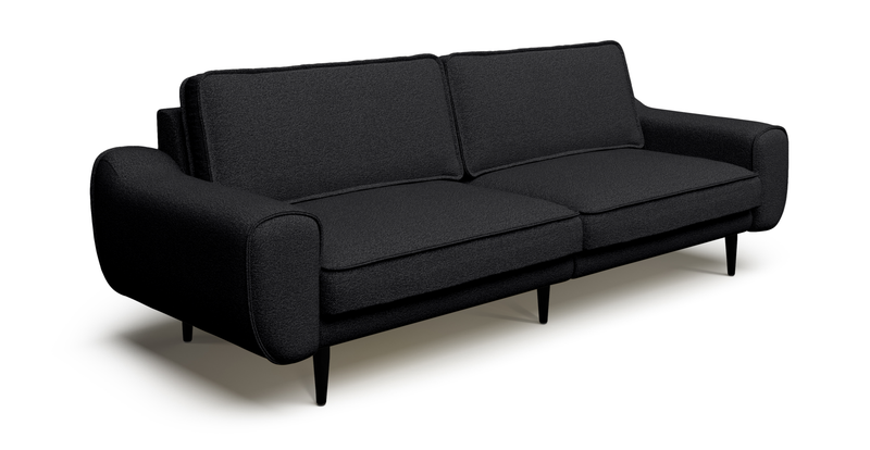 Klem 3 seater sofa large wooden leg - bouclé