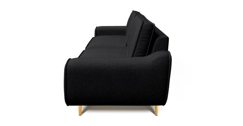 Klem 3 seater sofa large wooden leg - bouclé