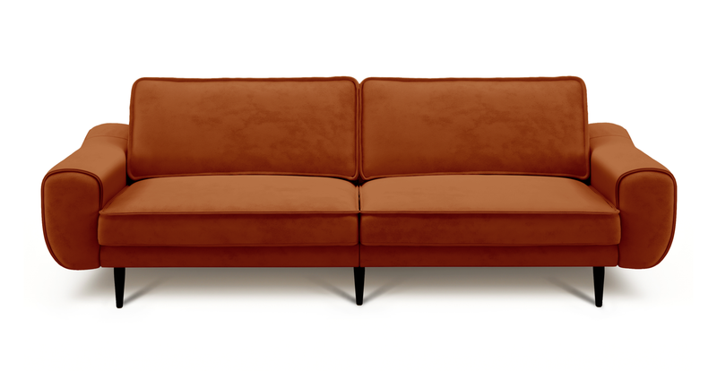 Klem 3-Sitzer Sofa Groß Holzbein - Gewebter Samt