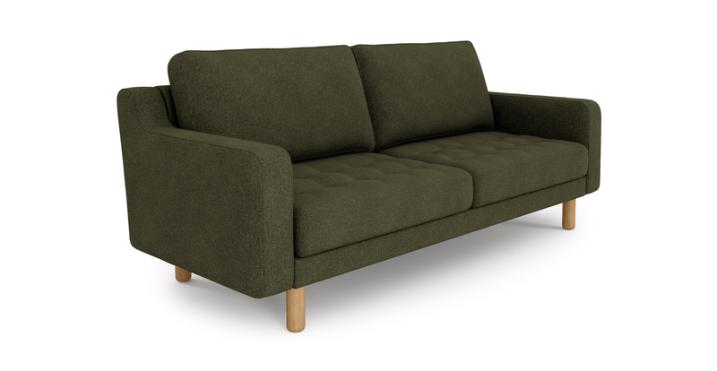 Modsy 3-Sitzer Sofa Zylindrisch Holzbein - Gewebe