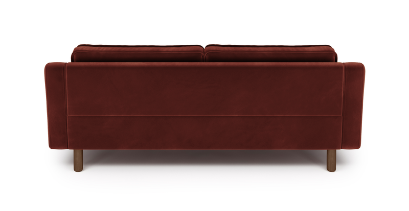 Klem Slim 3-Sitzer Sofa Zylindrisch Holzbein - Samt
