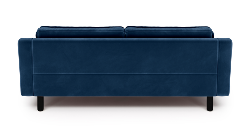 Klem Slim 3-Sitzer Sofa Zylindrisch Holzbein - Samt