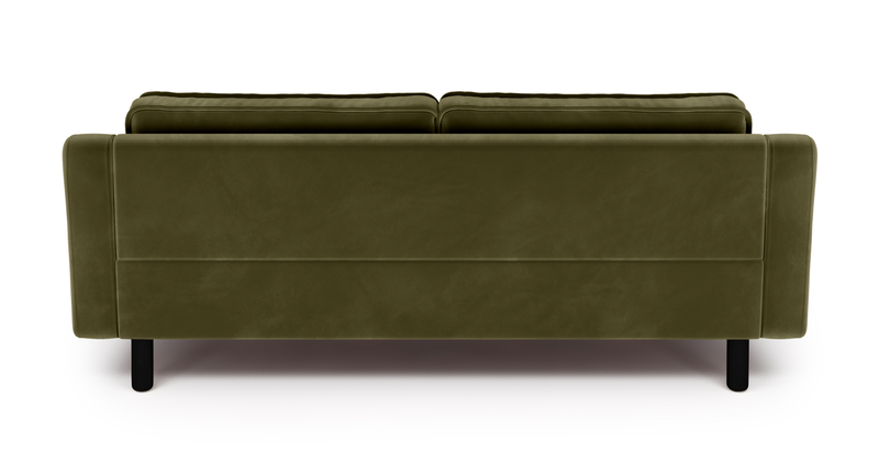 Klem Slim 3-Sitzer Sofa Zylindrisch Holzbein - Samt