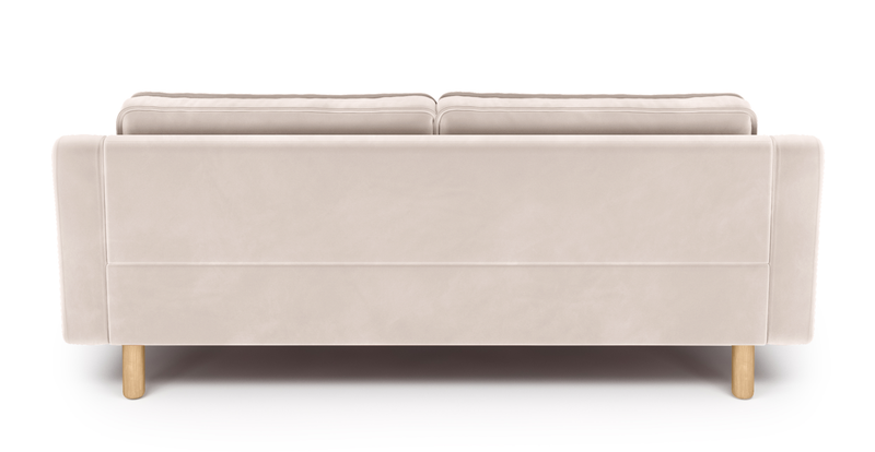 Klem Slim 3-Sitzer Sofa Zylindrisch Holzbein - Samt