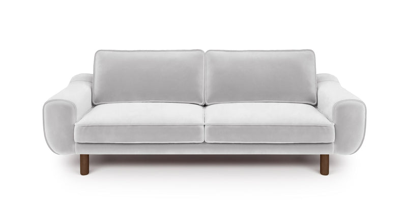 Klem 3-Sitzer Sofa Zylindrisch Holzbein - Samt