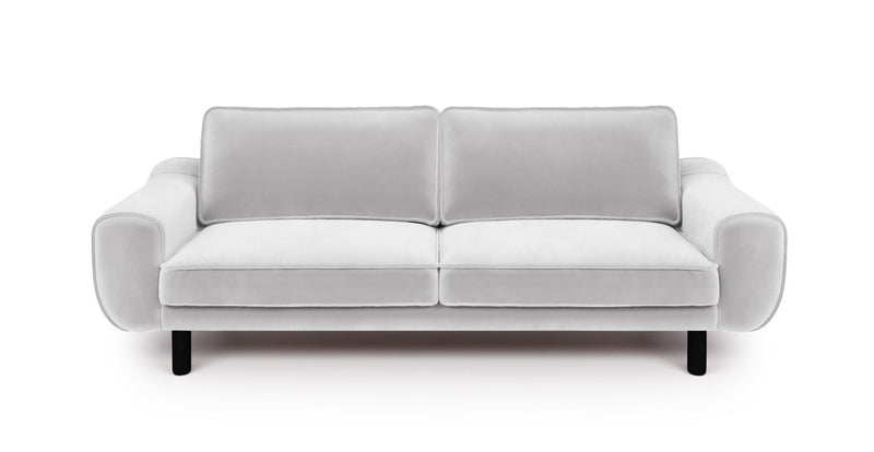 Klem 3-Sitzer Sofa Zylindrisch Holzbein - Samt