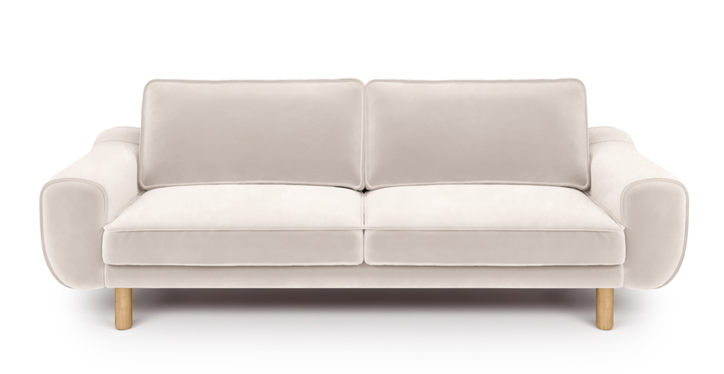 Klem 3-Sitzer Sofa Zylindrisch Holzbein - Samt