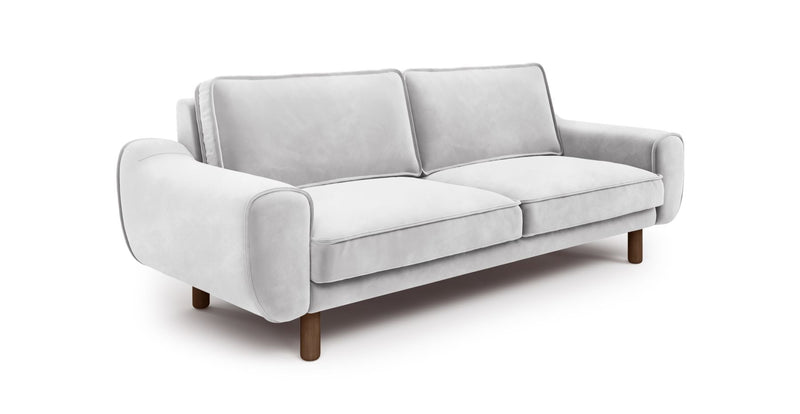 Klem 3-Sitzer Sofa Zylindrisch Holzbein - Samt
