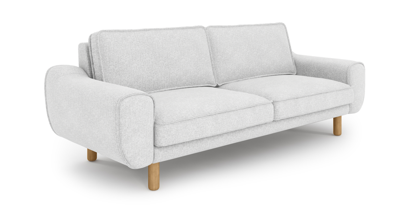 Klem 3-Seater Sofa Cylindrical Wooden Leg - Woven