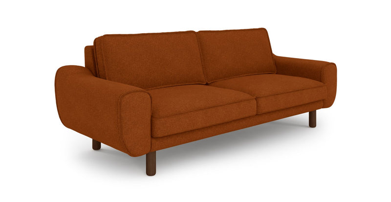 Klem 3-Seater Sofa Cylindrical Wooden Leg - Woven