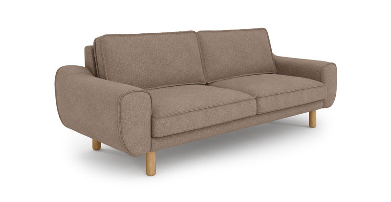 Klem 3-Seater Sofa Cylindrical Wooden Leg - Woven