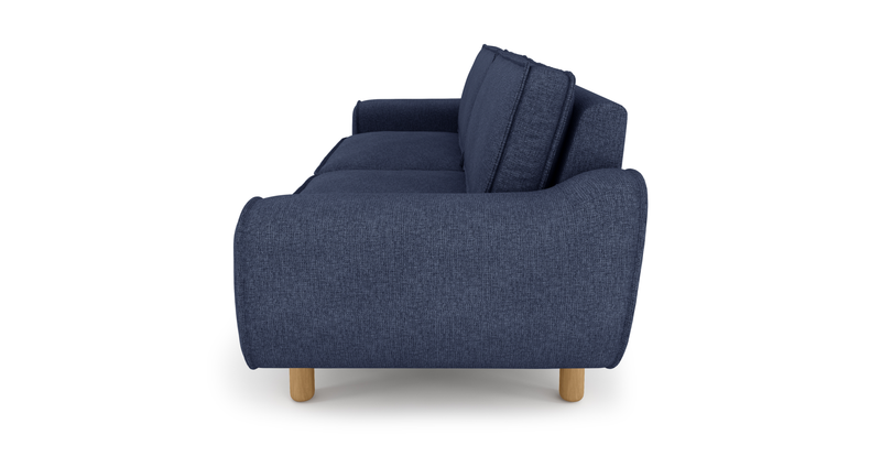 Klem 3-Sitzer Sofa Zylindrisch Holzbein - Gewebe