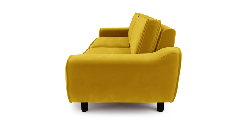 Klem 3-Sitzer Sofa Zylindrisch Holzbein - Samt