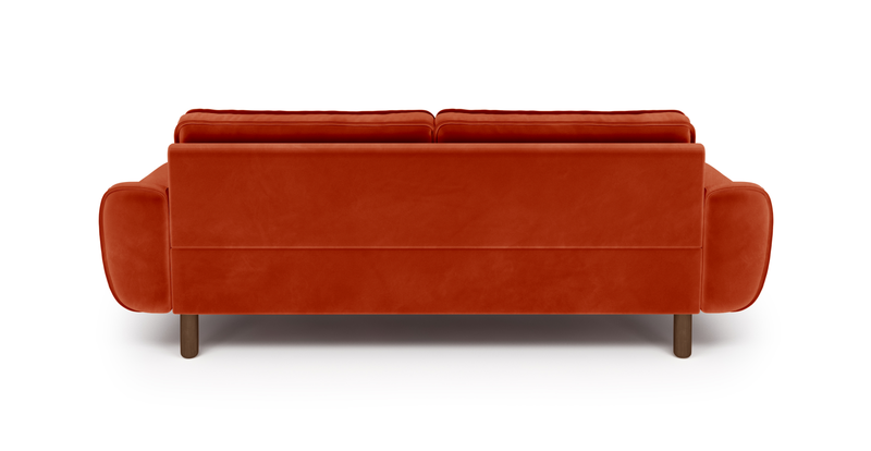 Klem 3-Sitzer Sofa Zylindrisch Holzbein - Samt