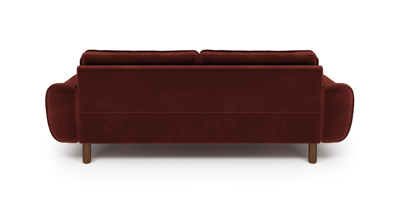 Klem 3-Sitzer Sofa Zylindrisch Holzbein - Samt