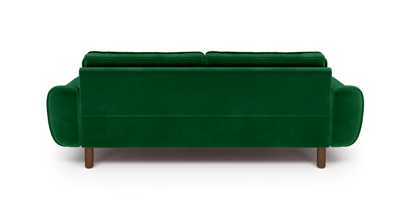 Klem 3-Sitzer Sofa Zylindrisch Holzbein - Samt