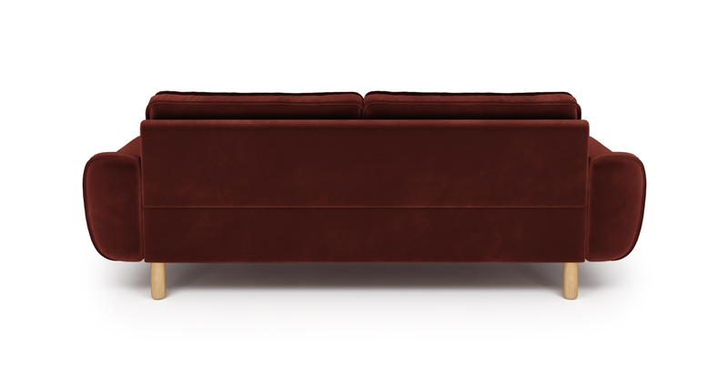 Klem 3-Sitzer Sofa Zylindrisch Holzbein - Samt