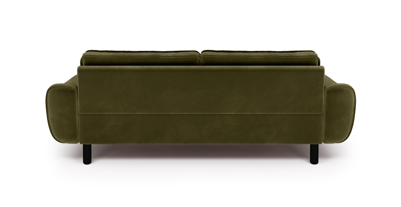 Klem 3-Sitzer Sofa Zylindrisch Holzbein - Samt