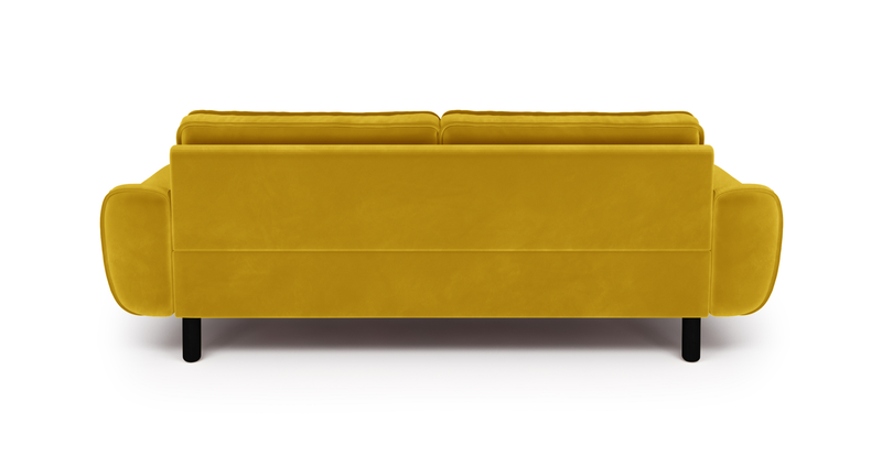 Klem 3-Sitzer Sofa Zylindrisch Holzbein - Samt