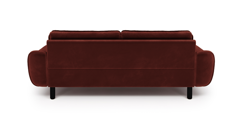 Klem 3-Sitzer Sofa Zylindrisch Holzbein - Samt