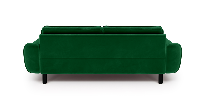 Klem 3-Sitzer Sofa Zylindrisch Holzbein - Samt