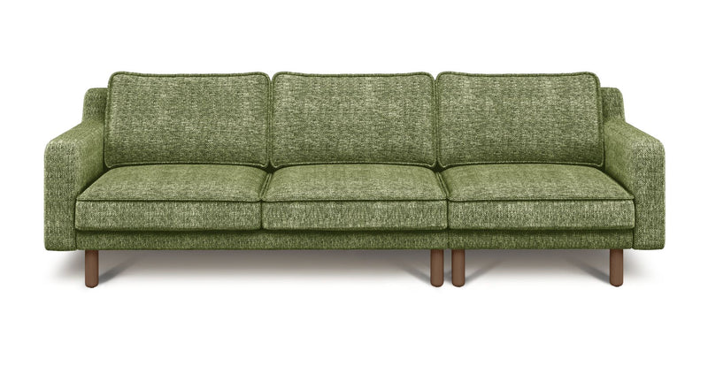 Klem Slim 4-Sitzer Sofa Zylindrisch Holzbein - Naturgewebe