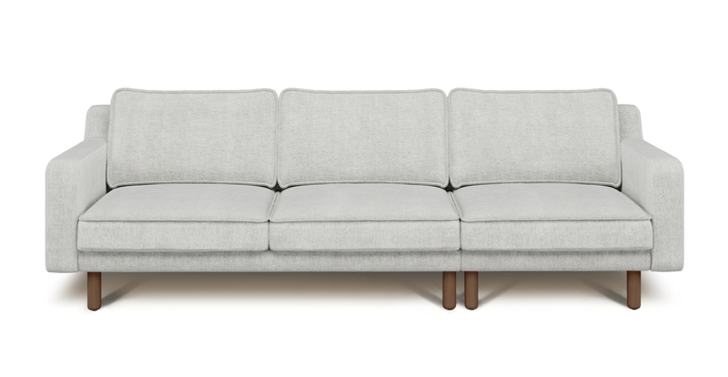 Klem Slim 4-Sitzer Sofa Zylindrisch Holzbein - Naturgewebe