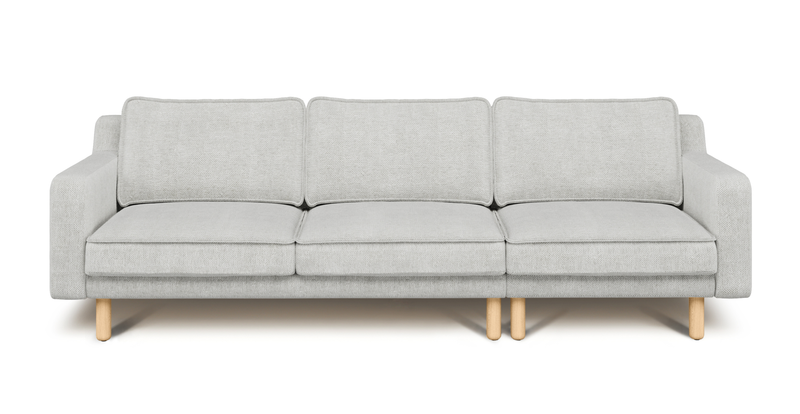 Klem Slim 4-Sitzer Sofa Zylindrisch Holzbein - Naturgewebe