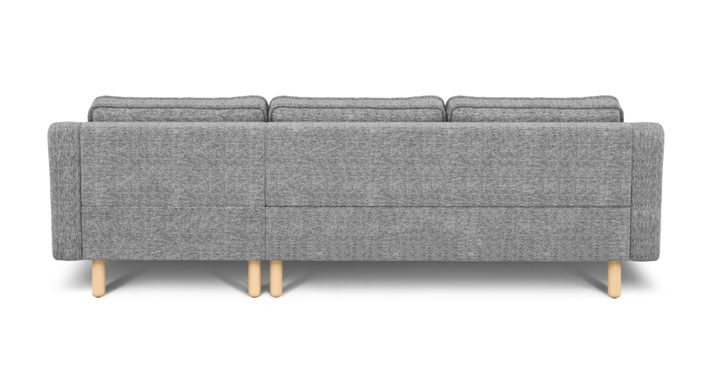 Klem Slim 4-Sitzer Sofa Zylindrisch Holzbein - Naturgewebe