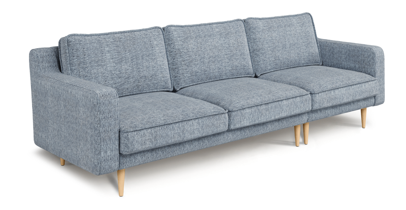 Klem Slim 4-Sitzer Sofa Holzbein - Naturgewebe