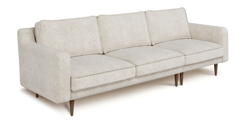 Klem Slim 4-Seater Sofa Wooden Leg - Natural Woven