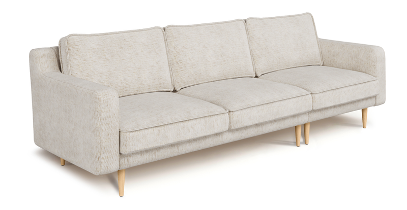 Klem Slim 4-Sitzer Sofa Holzbein - Naturgewebe