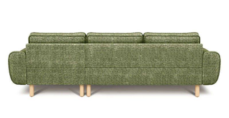 Klem 4-Sitzer Sofa Zylindrisch Holzbein - Naturgewebe