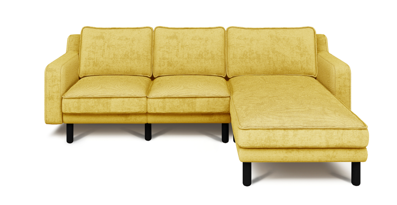 Klem Slim 240 x 171 Sektional Zylindrisch Holzbein - Cord Velours