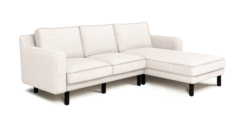 Klem Slim 240 x 171 Sektional Zylindrisch Holzbein - Cord Velours