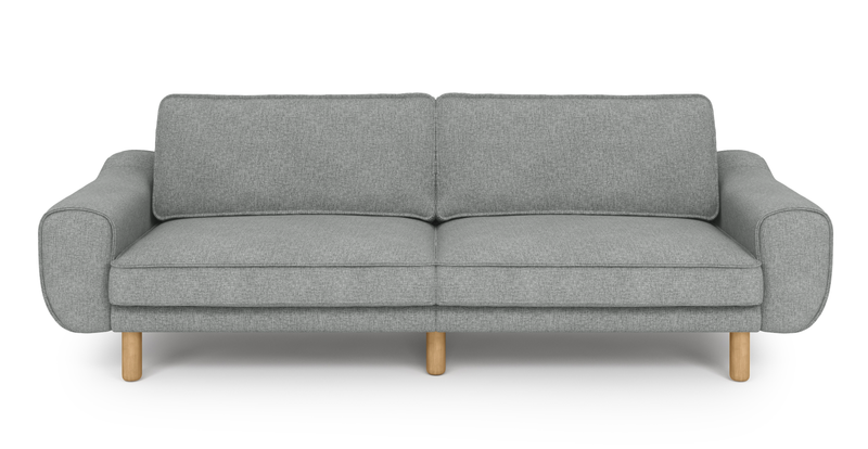 Klem 3-Sitzer Sofa Groß Zylindrisch Holzbein - Gewebe