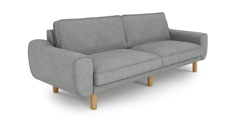 Klem 3-Sitzer Sofa Groß Zylindrisch Holzbein - Gewebe